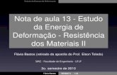 Nota de aula 13 - Estudo da Energia de Deformação ... · Estudo da Energia de Deformação Nota de aula 13 - Estudo da Energia de Deformação - Resistência dos Materiais II ...