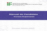 SUMÁRIO - MANUAL DO CANDIDATO - Portal de Ingresso · 6 contagem, arranjos simples, permutação simples, combinação simples, números combinatórios (definição e propriedades).