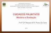 História e Evolução - CREMESP · CUIDADOS PALIATIVOS NO BRASIL “No Brasil, a história dos Cuidados Paliativos é ... Dissertação de Mestrado em Ciências na área de Saúde