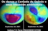 A Camada de Ozôniocetesb.sp.gov.br/prozonesp/wp-content/uploads/sites/16/2014/04/... · UMA CAMADA DE GASES QUE ENVOLVE A TERRA... E PROTEGE O ... para 10.000.000 de moléculas de