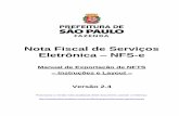 Nota Fiscal de Serviços Eletrônica NFS-e · Manual de Exportação de NFTS Versão do Manual: 2.4 pág. 4 3.2. Tipos de Registro utilizados por cada formato O formato TXT utiliza
