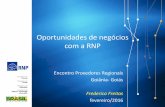Oportunidades de negócios com a RNP - Eventos 2018 ... · A RNP tem como como principal incumbência promover o desenvolvimento ... de redes avançadas que viabiliza e ... de 20