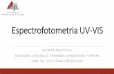 Espectrofotometria UV-VIS - ufjf.br · expostos os tipos de transições atômicas e moleculares que resultam das interações da radiação com a amostra. A radiação de baixa energia