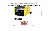 MÁQUINA DE SOLDA MIG/MAG 250 TRIFÁSICA · 2015-01-20 · Chave de ajuste de potência Compartimento do arame de solda Luz indicadora de aquecimento . ... A vazão do gás de proteção