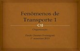 Organização Paulo Orestes Formigoni 1º semestre 2015 · Definição, conceito e mecanismo de fenômenos de transporte. Conceitos fundamentais e análise dimensional. Estática