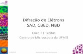 Difração de Elétrons SAD, CBED, NBD - microscopia.ufmg.br · Difração e Interferência de ondas •Fenômenos ondulatórios –Espalhamento da onda quando da sua interação