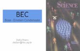 Bose - Einstein Condensatestrontium/Teaching/Material2018-2 SFI5707... · Quântica Ondas de materia. Bose - Einstein Condensate. Condições para um BEC Temperatura ou densidade.