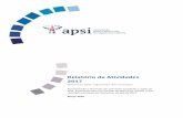 Relatório de Atividades 2017 - apsi.org.pt · na sequência do “Ruas do airro, Amigas da riança”, e que pretende implementar, com carácter regular, um “autocarro humano”