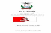 LEI Nº 2 - Portal da Prefeitura de Pará de Minasparademinas.mg.gov.br/wp-content/uploads/2013/06/Lei-Organica-do... · XXXIII - fiscalizar, nos locais de vendas, ... XXXIV - exercer