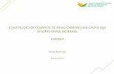 CONSTRUÇÃO DE CENÁRIOS DE BAIXO CARBONO … · Construção de Cenários Determinar premissas do cenário alternativo Definir possíveis mudanças nas variáveis de entrada (exógenas)