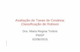Avaliação de Taxas de Cesárea: Classificação de Robson · 2 Como olhar para taxas de cesáreas? Taxa geral Conforme indicação Por grau de urgência Outros sistemas... • urgência