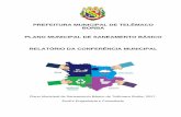 Modelo de Relatório da EnvEx - telemacoborba.pr.gov.br · PREFEITURA MUNICIPAL DE TELÊMACO BORBA PLANO MUNICIPAL DE SANEAMENTO BÁSICO RELATÓRIO DA CONFERÊNCIA MUNICIPAL Plano