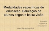 Modalidades específicas de educação: Educação de alunos ... · as ferramentas da oficina de seu pai, Louis Braille perfurou seu olho esquerdo e, por uma infeção não tratada,