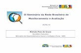 II Seminário da Rede Brasileira de Monitoramento e Avaliaçãoapi.ning.com/files/6RfqNnZ39rCbqKAnnBxAsJ0lPeZXeCMZFeOz5i09... · Monitoramento (iniciativas SAGI) SESAN SNAS - SIMPAIS