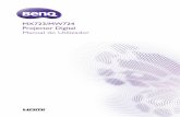 MX723/MW724 Projector Digital Manual do Utilizador · • Procura automática rápida a acelerar o processo de detecção de sinal • A gestão de cor 3D permite ajustar as cor à
