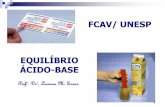 FCAV/ UNESP EQUILÍBRIO ÁCIDO-BASEjavali.fcav.unesp.br/sgcd/Home/departamentos/tecnologia/LUCIANA... · IONIZAÇÃO DE ÁCIDOS FRACOS De maneira geral um ácido fraco, como por exemplo