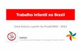 Trabalho infantil no Brasil - fnpeti.org.br · Dados Gerais (I) • De 1992 a 2013 o Trabalho Infantil (TI) no Brasil reduziu em 59,0% ou 4,6 milhões de casos (de 7,8 milhões em