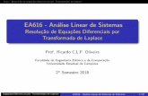EA616 - An´alise Linear de Sistemasricfow/EA616/EA616_eqDifLaplace.pdf · Aula – Resolu¸c˜ao de Equac¸˜oes Diferenciais por Transformada de Laplace EA616 - An´alise Linear