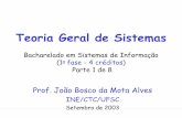 Teoria Geral de Sistemas - drb-assessoria.com.brdrb-assessoria.com.br/DHS/17Teoria Geral de Sistemas.pdf · Prof. João Bosco da Mota Alves INE/CTC/UFSC - Teoria Geral de Sistemas