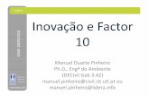 Aula5 - inovacao ok - ULisboa · LiderA Inovação e Factor 10 1 Inovaçãoe factor 10 2 010. 2009/ 2. Construção e factor 10 DASE 3. Inovação factorial na procura da eco‐ ...
