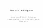 Teorema de Pitágoras - maestroassessoria.com.brmaestroassessoria.com.br/projetoconexoes/atividades/pdf/Vitora maria... · Nono ano C “OTeorema de Pitágoras é considerado uma