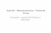 Produção – capítulo 06 Pindyck e Rubinfeld · Aula 05 – Microeconomia – Teoria da Firma Produção – capítulo 06 Pindyck e Rubinfeld Teoria da Firma - Tecnologia da Produção