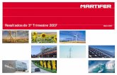 Resultados do 1º Trimestre 2007 Maio 2007 - martifer.pt · combustíveis, nomeadamente para o Carrefour e para várias empresas de transporte. • O investimento de 21 ,7 milhões