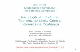 Introdução à Inferência Teorema do Limite Central ... · ACH2138 Modelagem e Simulação de Sistemas Complexos Introdução à Inferência Teorema do Limite Central Intervalos