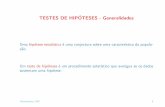 TESTES DE HIPOTESES - Generalidades´sweet.ua.pt/andreia.hall/me/files/TH2006.pdf · TESTES DE HIPOTESES - Generalidades´ Uma hipotese estat´ıstica ´e uma conjectura sobre uma