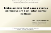 Embasamento legal para o avanço normativo em …...Embasamento legal para o avanço normativo em bem-estar animal no Brasil 2º Treinamento e Capacitação Nacional da CTBEA Brasília,