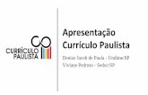 Apresentação Currículo Paulista · Denize Jacob de Paula - Undime/SP Viviane Pedroso - Seduc/SP. DIMENSÃO DO ESTADO DE SÃO PAULO. LINHA DO TEMPO Percurso Formativo (Discussão