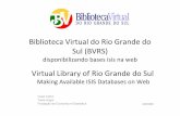 Biblioteca Virtual do Rio Grande do Sul (BVRS) · Biblioteca Virtual do Rio Grande do Sul (BVRS) disponibilizando bases isis na web Israel Cefrin Tania Angst Fundação de Economia