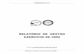RELATÓRIO DE GESTÃO EXERCÍCIO DE 2006 · UNIMADEIRAS, S.A. 19 Relatório e Contas do Exercício de 2006 w baixa do preço da madeira de eucalipto à porta da fábrica, após dez
