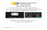 EVFTFT818 - Every Control · 9 porta serial RS-485 com protocolo de comunicação MODBUS e porta de comunicação com módulo de controle (sinal e fonte de alimentação) 10 porta