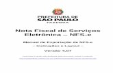 Nota Fiscal de Serviços Eletrônica NFS-enotadomilhao.prefeitura.sp.gov.br/cidadao/informa... · Nota Fiscal de Serviços Eletrônica – NFS-e Manual de Exportação de NFS-e –