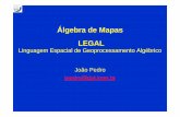 Álgebra de Mapas LEGAL - INPE · 2011-05-24 · Álgebra de Mapas • Em um SIG “raster”, a modelagem cartográfica é realizada através da álgebra de mapas. • Cada local