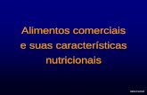 Alimentos comerciais e suas características · cárneos, gorduras e agentes gelificantes. Usualmente não apresentam carboidratos. Aulus Carciofi “Loafs” (pão) Apresentam pedaços