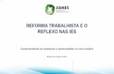 REFORMA TRABALHISTA E O REFLEXO NAS IESabmes.org.br/arquivos/documentos/ABMES_Reforma... · 2017-10-03 · Permissão para contratação de autônomo formalizado, ... Flexibilização