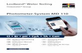Photometer-System MD 110 · Lovibond® Water Testing Tintometer® Group Cl • Br • pH • CyA • TA • CaH Photometer-System MD 110 DE GB FR IT ES Bedienungsanleitung Seite 4–29