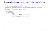 Problema: Dada uma matriz m ncris/aulas/13_1_6906/slides/aula3.pdf · Jogos de soma zero com dois jogadores Problema: Dada uma matriz A m×n, encontrar um equilíbrio de Nash (de