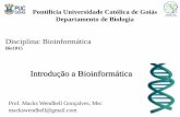 Pontifícia Universidade Católica de Goiás Departamento de ...professor.pucgoias.edu.br/SiteDocente/admin/arquivosUpload/18497... · A bioinformática consiste em todo tipo de estudo