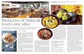 Memories of Malayali food come alive · 2020-02-20 · If your exposure to Malayali cuisine has been limited to banana chips, parotta and mutton stew and the yearly Onasadya, then
