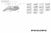 Comfort - Philips1 Tecidos sintéticos (p. ex.: acrílico, viscose, poliamida, poliéster) 1 Seda 2 Lã 3 Algodão, linho Se desconhecer o tipo ou os tipos de material da peça, calcule