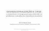 DESINDUSTRIALIZAÇÃO E CRISE...DESINDUSTRIALIZAÇÃO E CRISE: a conjuntura e o longo prazo para entender os problemas e desafios da manufatura brasileira. Prof. Dr. Marcelo Arend