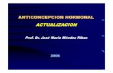 ANTICONCEPCION HORMONAL ACTUALIZACIONigmdp.com.ar/old/download/educmedica/diapositivas... · Syntex aisla de la raíz del barbasco la noretindrona , primer anticonceptivo hormonal.