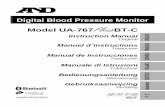 Digital Blood Pressure Monitor Model UA-767 BT-C · dispositivo administrador conforme a Continua El modelo UA-767 BT-C es un dispositivo de la serie PBT-C. Los dispositivos de la