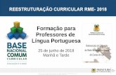 Formação para Professores de Língua Portuguesa · orientada para uma finalidade específica; um processo ... Oralidade Escrita Outras linguagens => Participação significativa