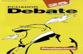 Debate ECUADOR - FLACSOANDES · 2019-11-27 · El neoliberalismo sin rostro humano Agustín Cueva ... que ha empezado a tocar fondo ya en el Continente ... con las voces hondas y