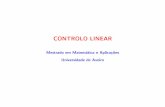 CONTROLO LINEARpaginas.fe.up.pt/~mprocha/CL/CL-1.pdf · 1. Introdu¸c˜ao - Sistemas Dinˆamicos de Controlo Descri¸c˜oes matem´aticas - tempo cont´ınuo Entrada/sa´ıda (i/o)