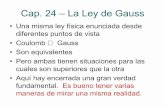Cap. 24 Œ La Ley de Gauss - WordPress.com · Cap. 24 Œ La Ley de Gauss Ł Una misma ley física enunciada desde diferentes puntos de vista Ł Coulomb ⇔Gauss Ł Son equivalentes
